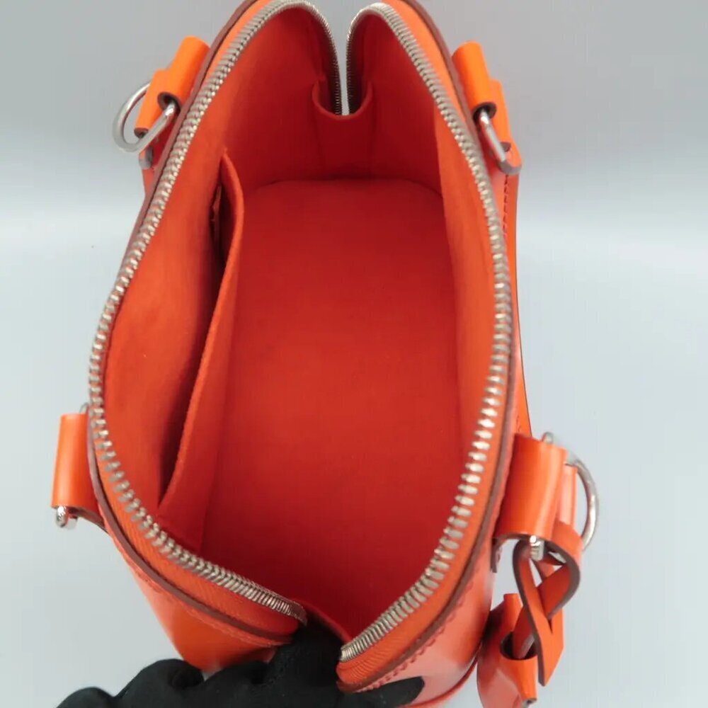 100% Authentic Louis Vuitton Alma BB Orange EPI Leather Satchel 824-06124 - Picture 10 of 12
